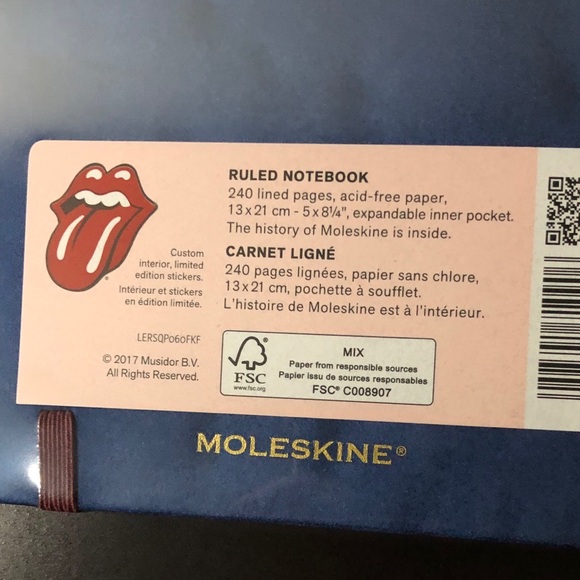 Moleskine Rolling Stones Velvet LG Ruled Notebook! - Picture 3 of 8